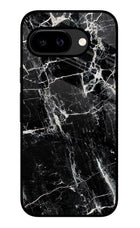 Black Marble Texture Google Pixel 9A Glass Case