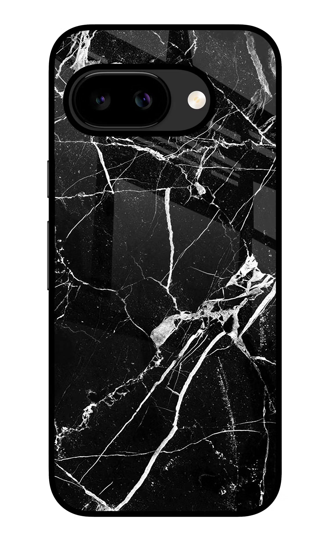 Black Marble Pattern Google Pixel 9A Glass Case