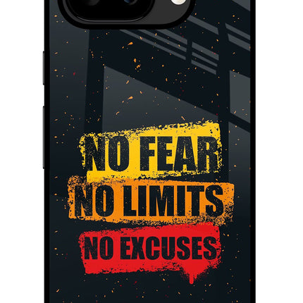 No Fear No Limits No Excuse Google Pixel 9A Glass Case