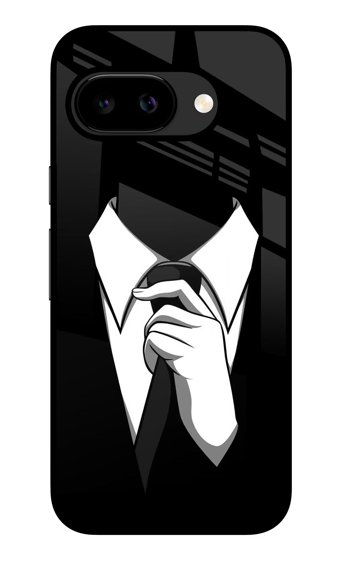 Black Tie Google Pixel 9A Glass Case