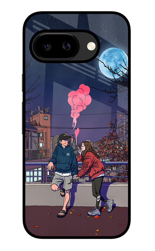 Chilling Couple Google Pixel 9A Glass Case