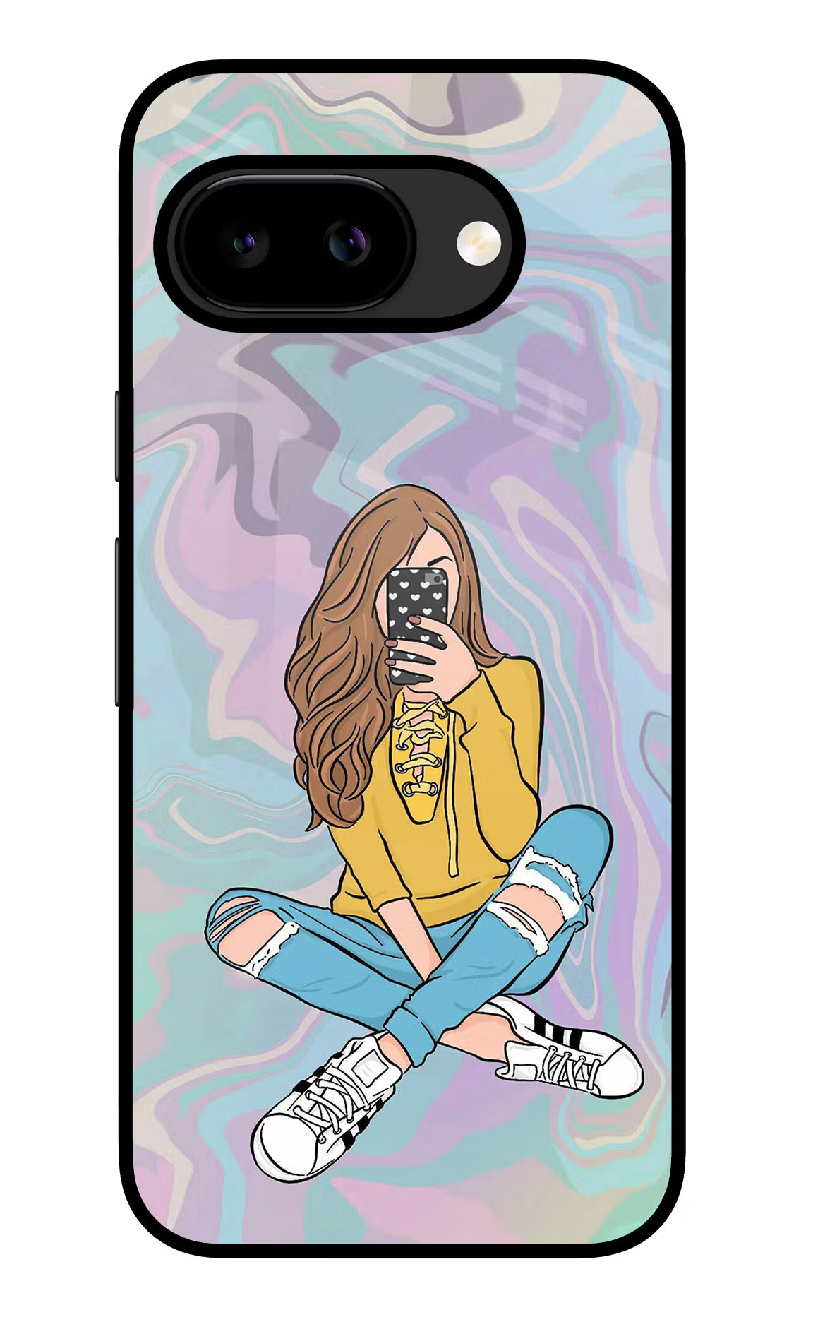 Selfie Girl Google Pixel 9A Glass Case