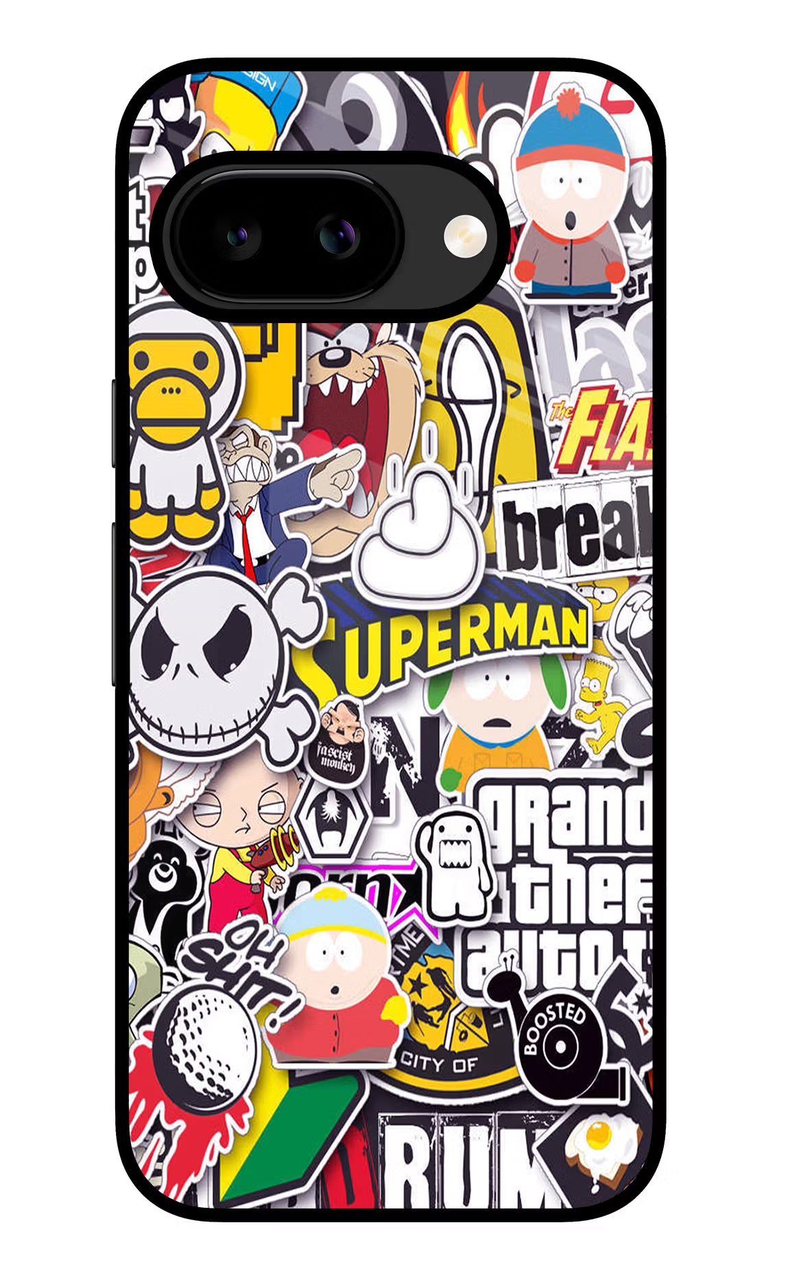 Sticker Bomb Google Pixel 9A Glass Case