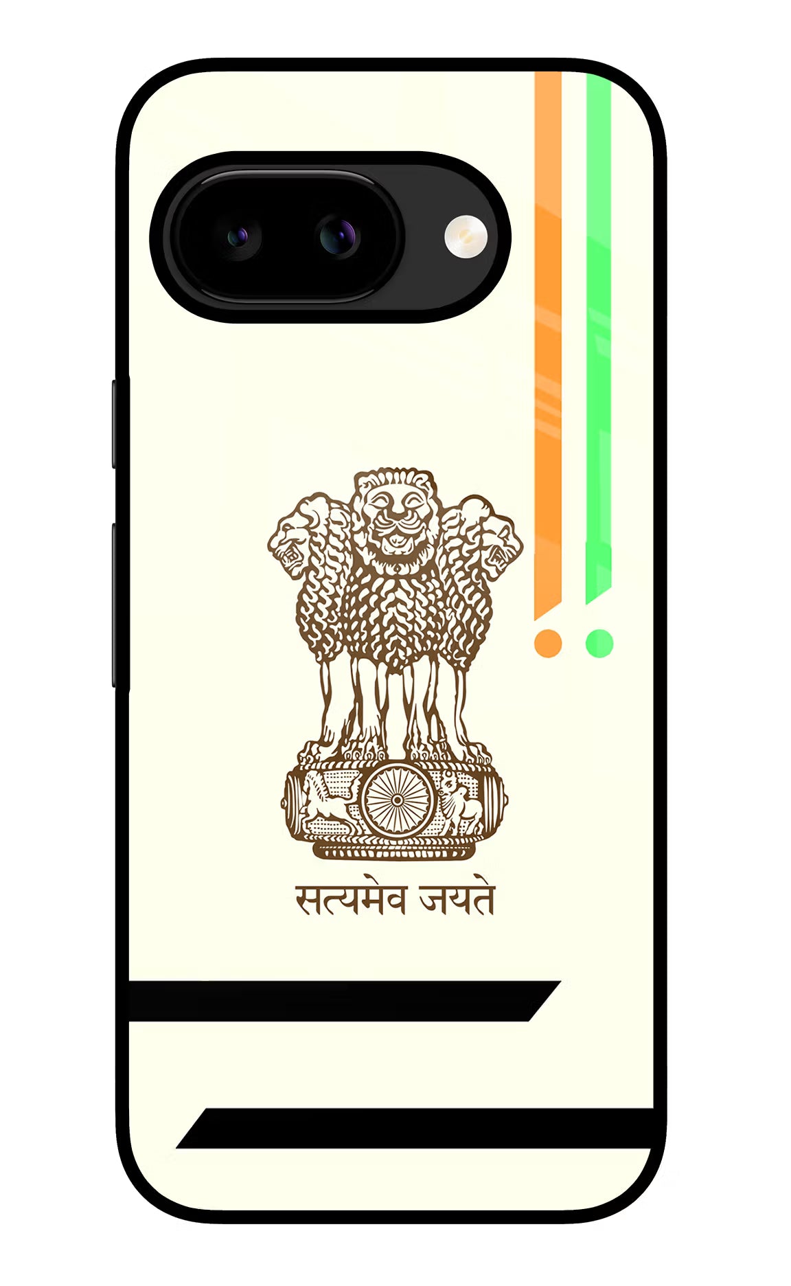 Satyamev Jayate Brown Logo Google Pixel 9A Glass Case