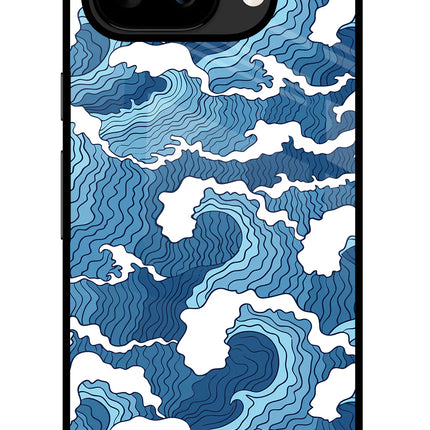 Blue Waves Google Pixel 9A Glass Case