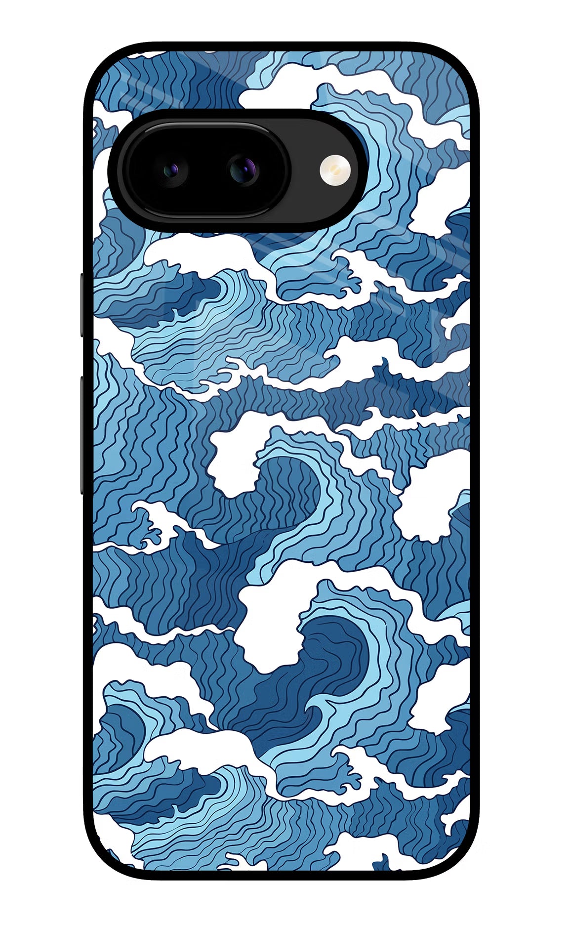 Blue Waves Google Pixel 9A Glass Case