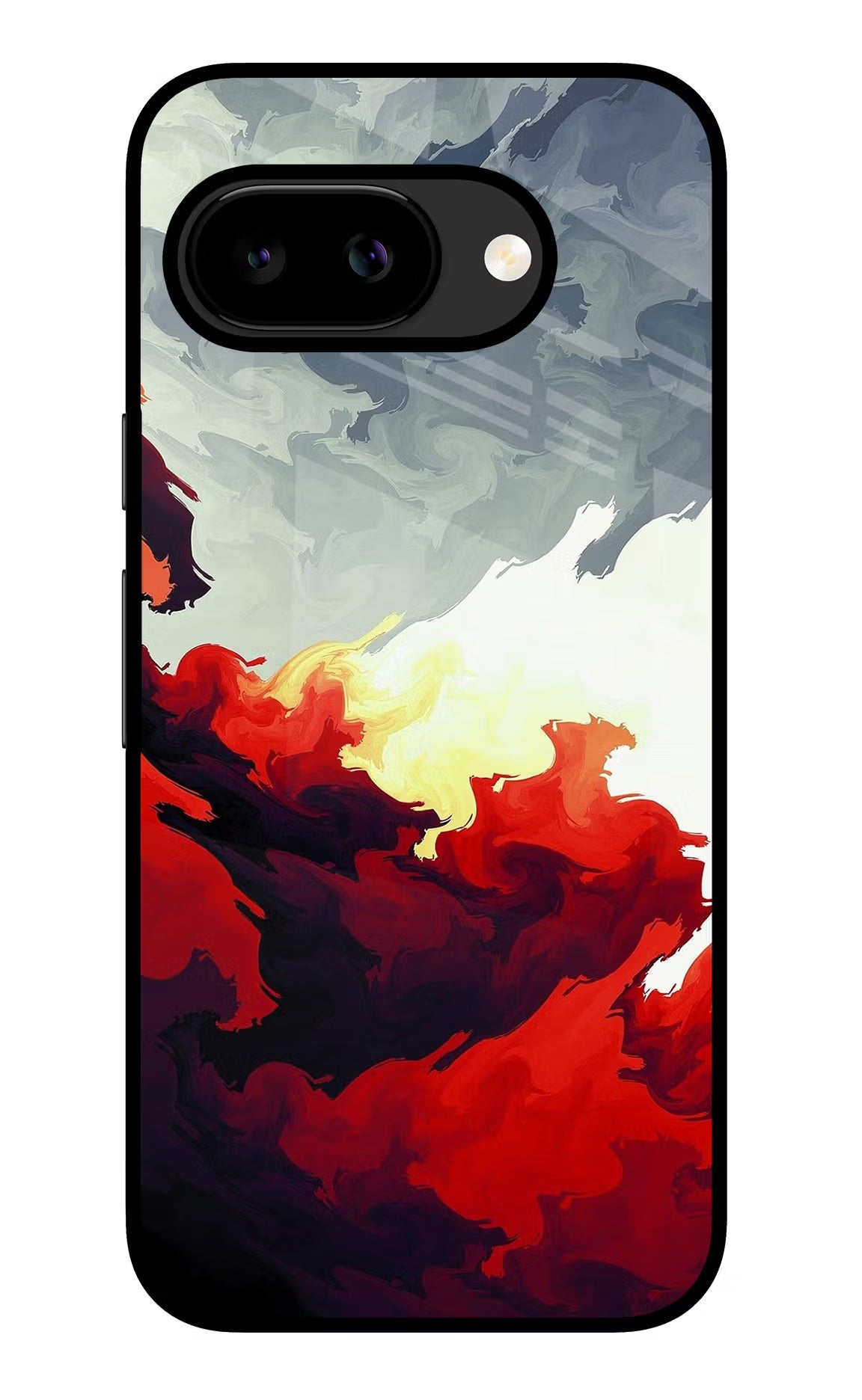 Fire Cloud Google Pixel 9A Glass Case