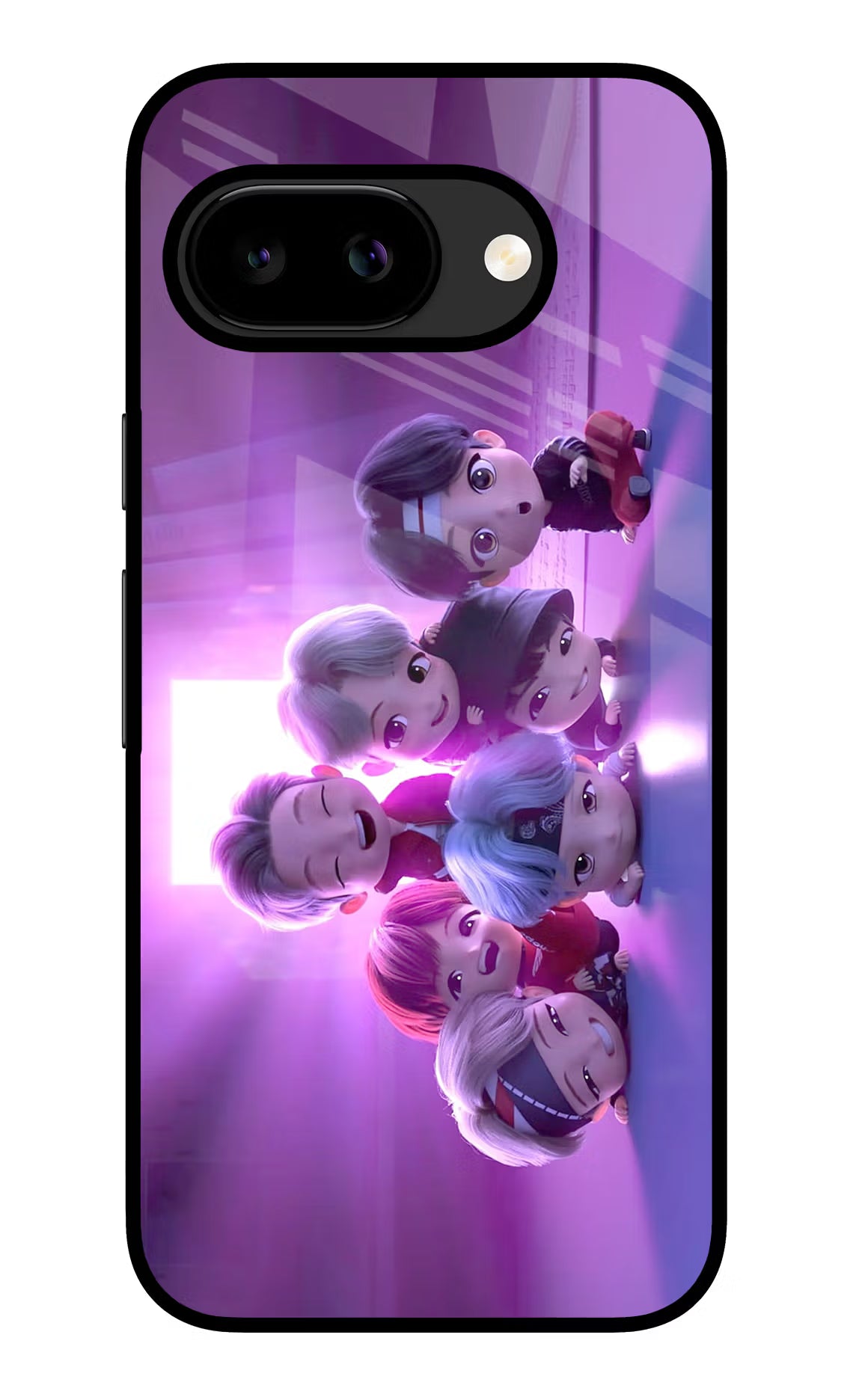 BTS Chibi Google Pixel 9A Glass Case
