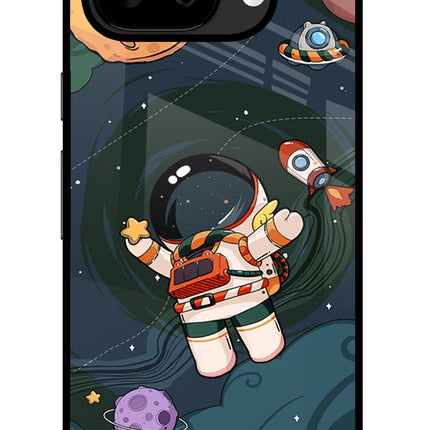 Cartoon Astronaut Google Pixel 9A Glass Case