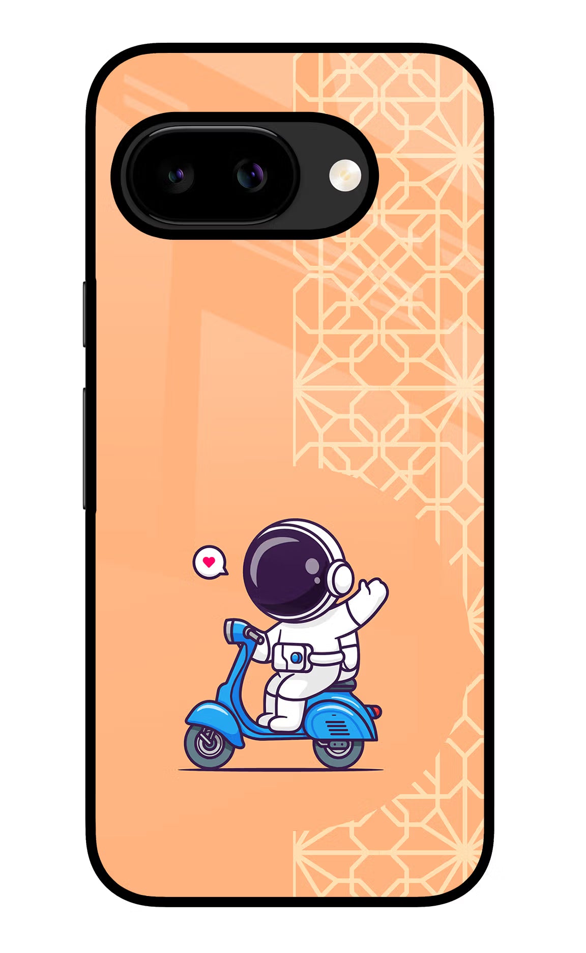 Cute Astronaut Riding Google Pixel 9A Glass Case