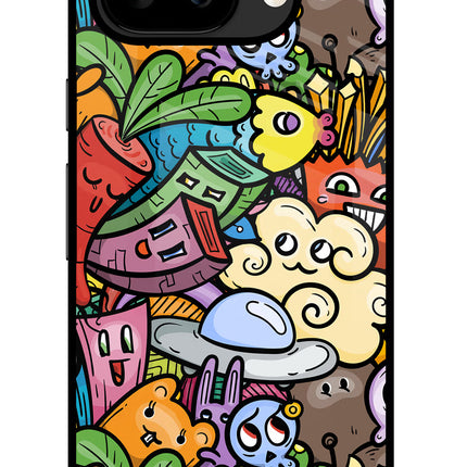 Veggie Doodle Google Pixel 9A Glass Case