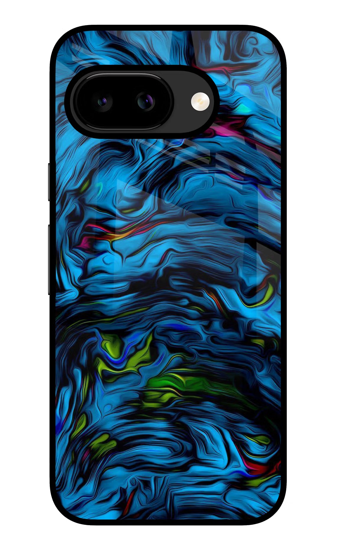 Dark Blue Abstract Google Pixel 9A Glass Case