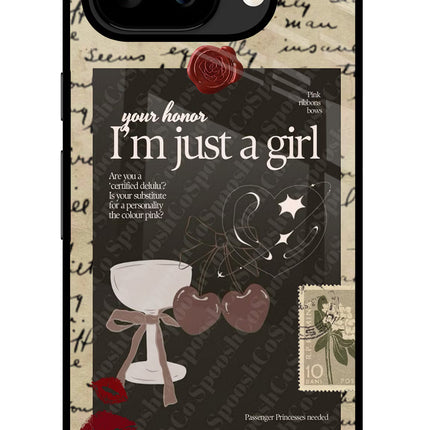 I am just a girl Google Pixel 9A Glass Case