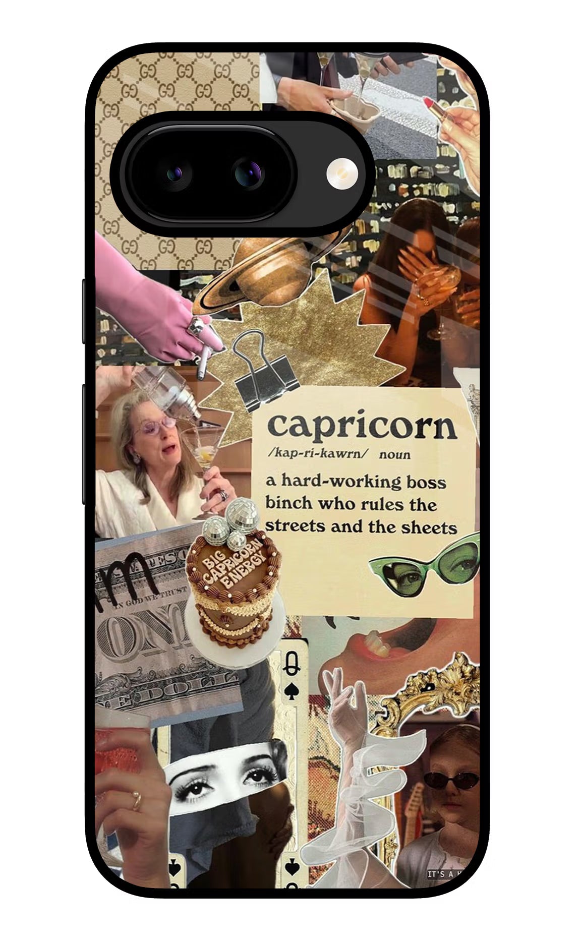 Capricorn Zodiac Google Pixel 9A Glass Case Back Cover by Casekaro