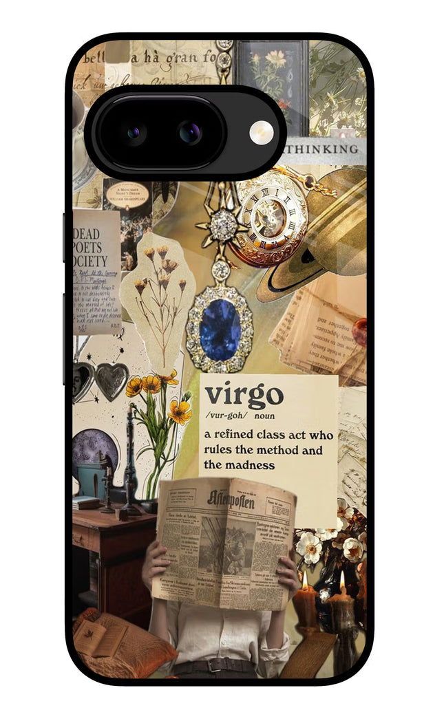 Virgo Zodiac Google Pixel 9A Glass Case Back Cover by Casekaro