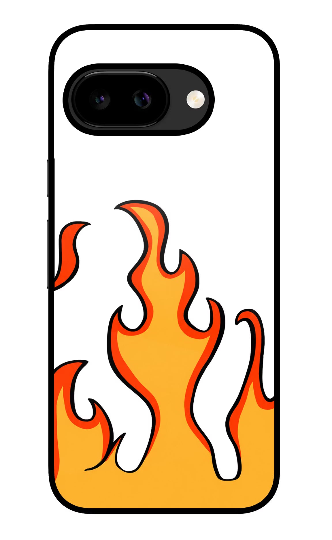 Fired Up – White Google Pixel 9A Glass Case Back Cover by Casekaro