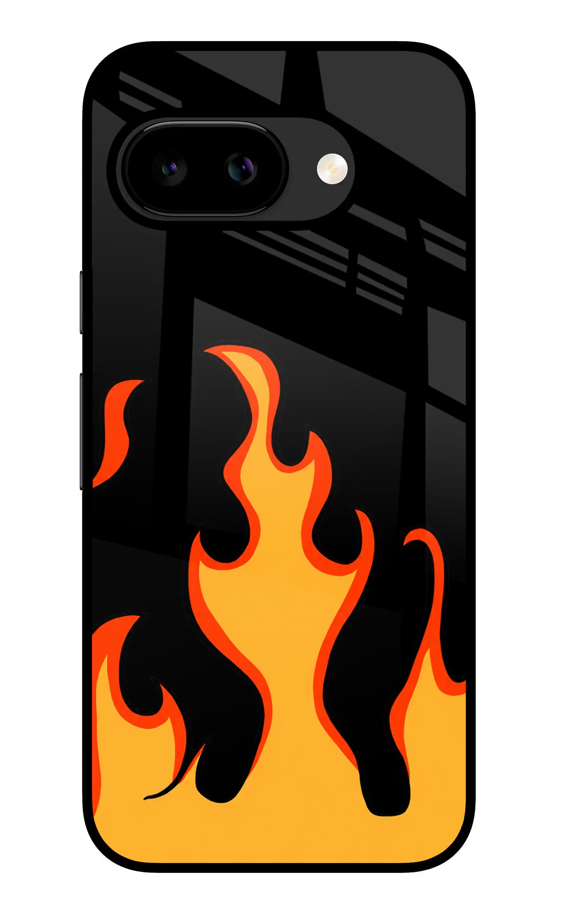 Fired Up – Black Google Pixel 9A Glass Case Back Cover by Casekaro
