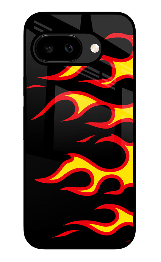 Side Sweep Flames Google Pixel 9A Glass Case