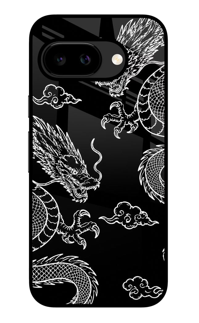 Twin Dragons Google Pixel 9A Glass Case Back Cover by Casekaro