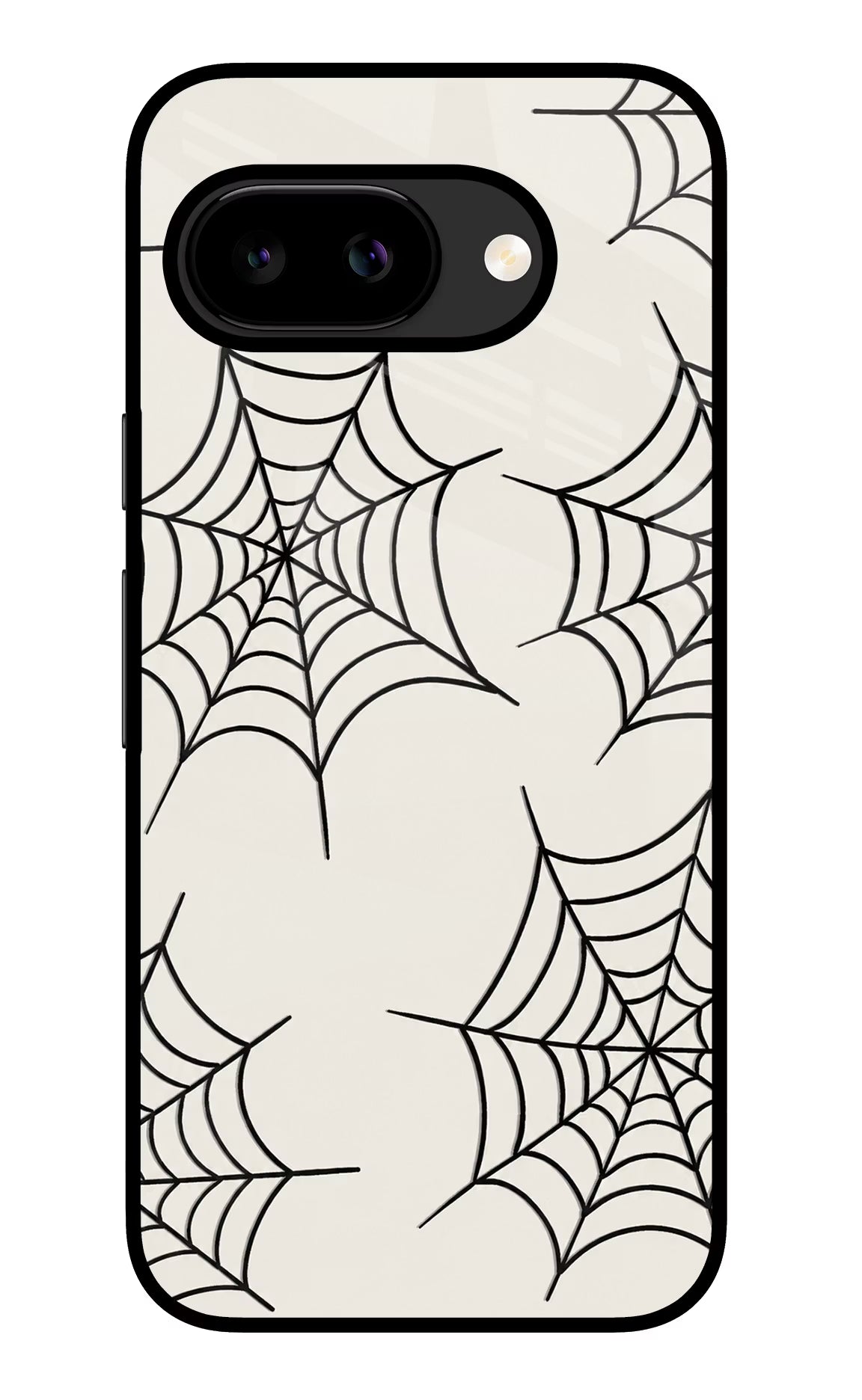 Spider Web Google Pixel 9A Glass Case Back Cover by Casekaro
