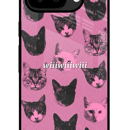 Pink Cats Google Pixel 9A Glass Case