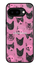 Pink Cats Google Pixel 9A Glass Case