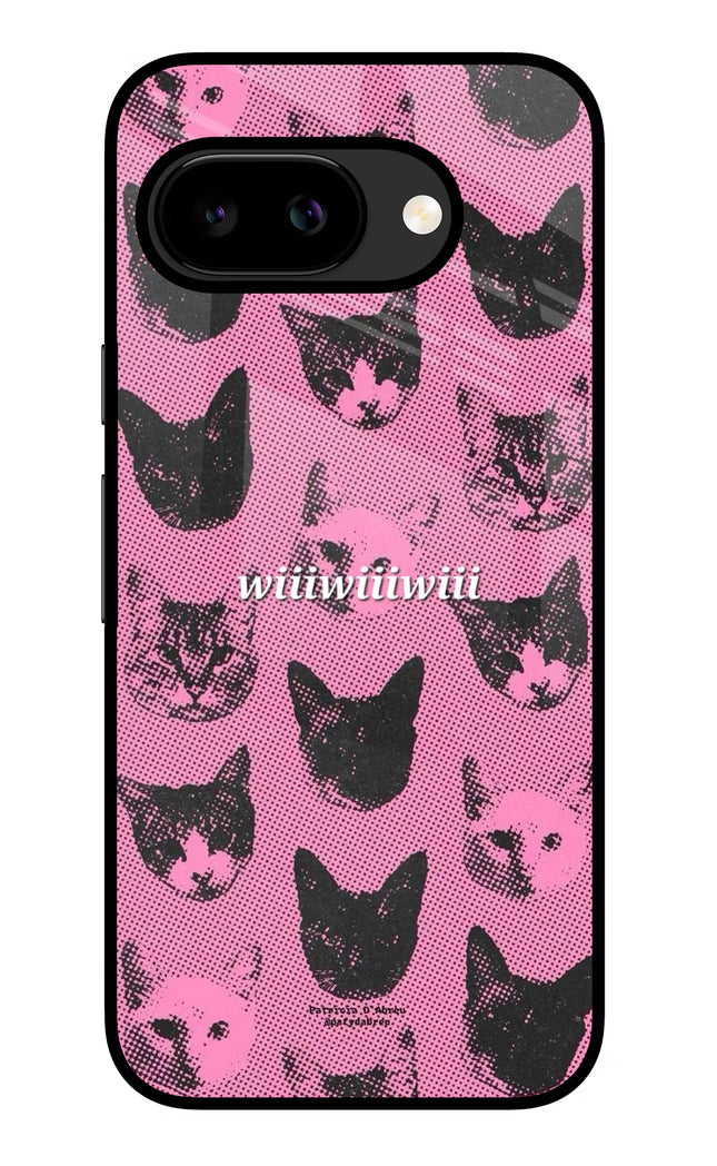 Pink Cats Google Pixel 9A Glass Case