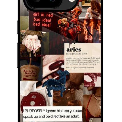Zodiac Aries Google Pixel 9A Glass Case
