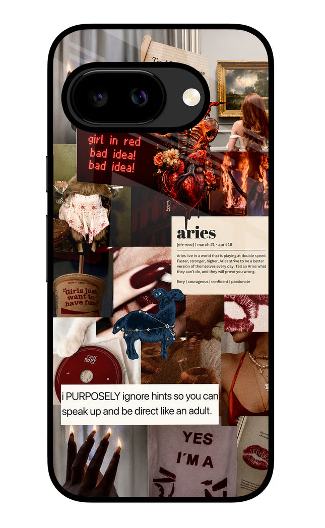 Zodiac Aries Google Pixel 9A Glass Case