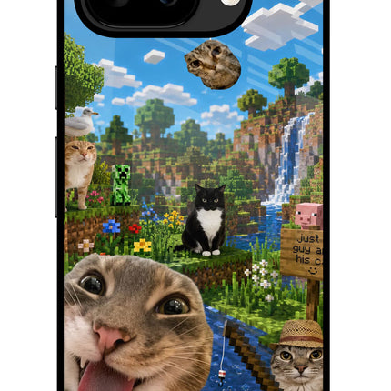 Minecraft Cat Chaos Google Pixel 9A Glass Case