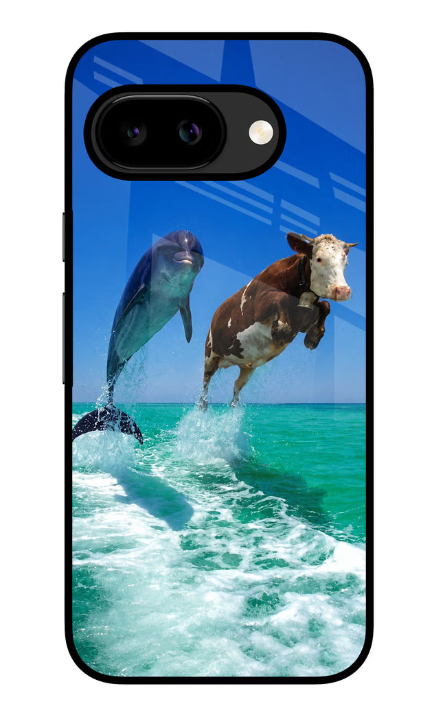 Dolphin vs Cow Google Pixel 9A Glass Case