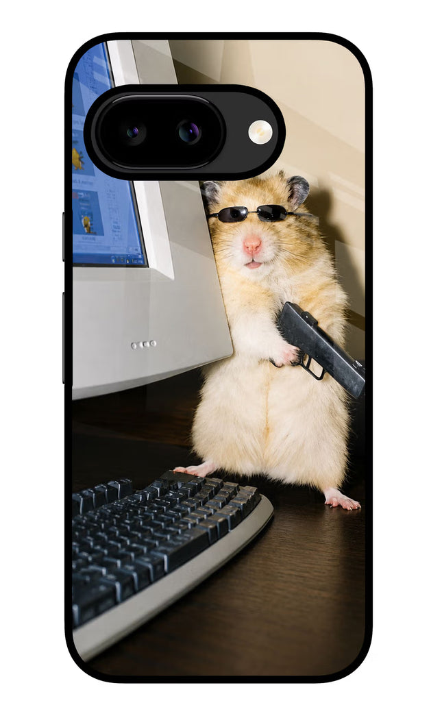 Hacker Hamster Google Pixel 9A Glass Case