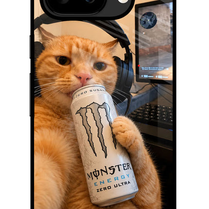 Gamer Cat Energy Google Pixel 9A Glass Case