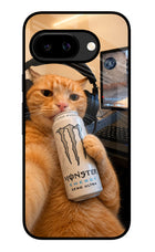 Gamer Cat Energy Google Pixel 9A Glass Case