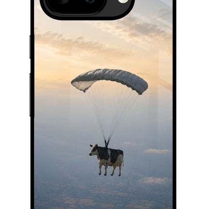 Skydiving Cow Google Pixel 9A Glass Case