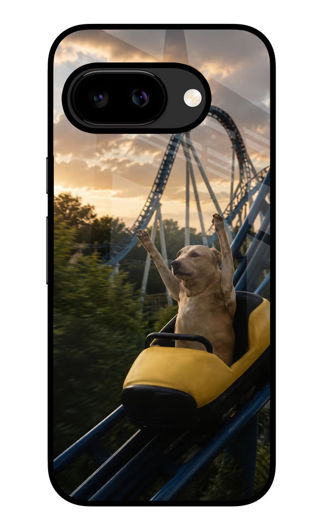 Rollercoaster Dog Google Pixel 9A Glass Case