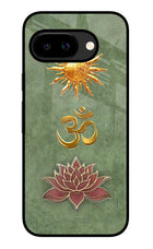 Om & Lotus Google Pixel 9A Glass Case