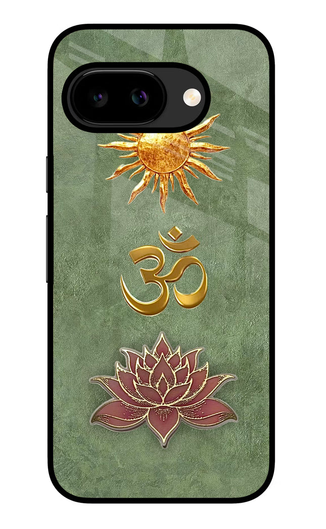 Om & Lotus Google Pixel 9A Glass Case