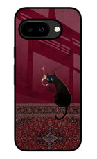 Midnight Cat Google Pixel 9A Glass Case