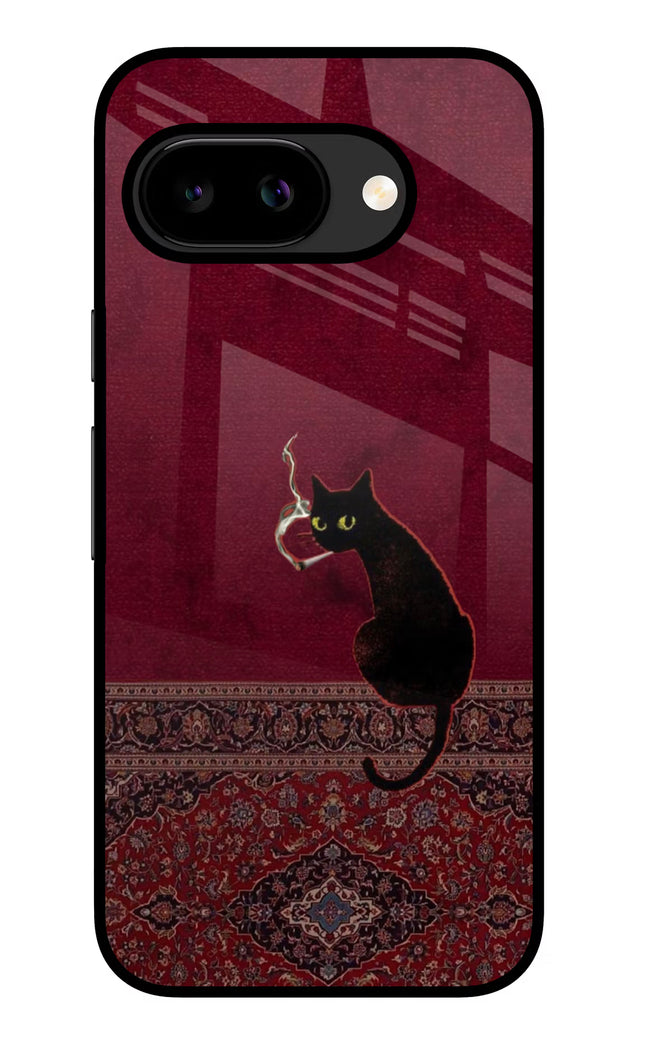 Midnight Cat Google Pixel 9A Glass Case