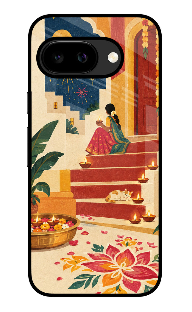 Diwali Rangoli Google Pixel 9A Glass Case