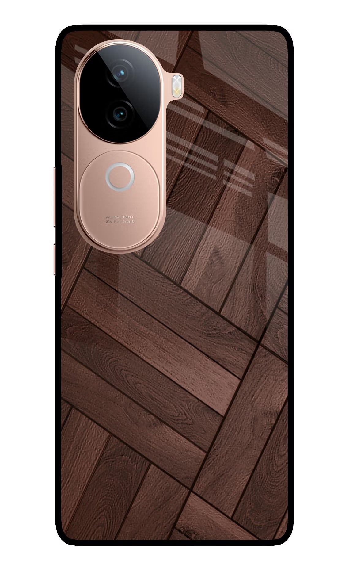 Wooden Texture Design IQOO Z9s 5G Glass Case Back Cover by Casekaro