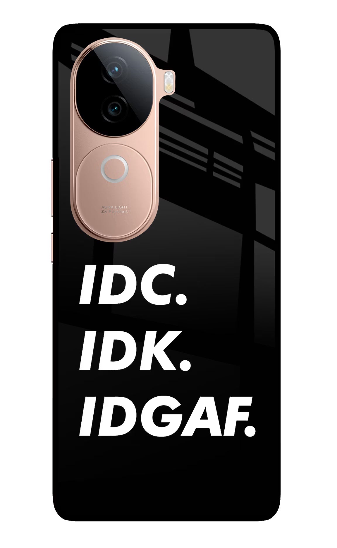 Idc Idk Idgaf IQOO Z9s 5G Glass Case Back Cover by Casekaro