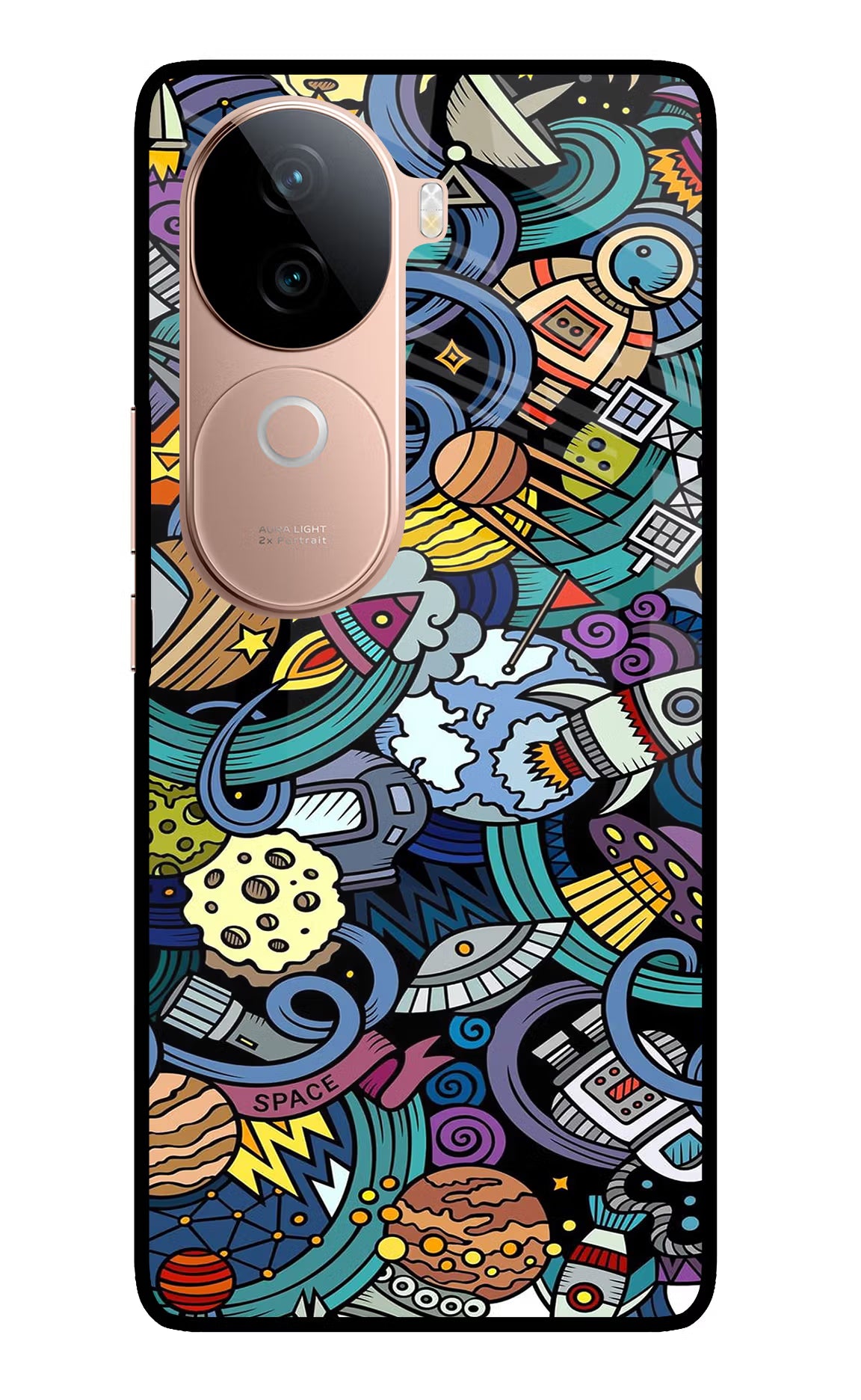 Space Abstract IQOO Z9s 5G Glass Case Back Cover by Casekaro