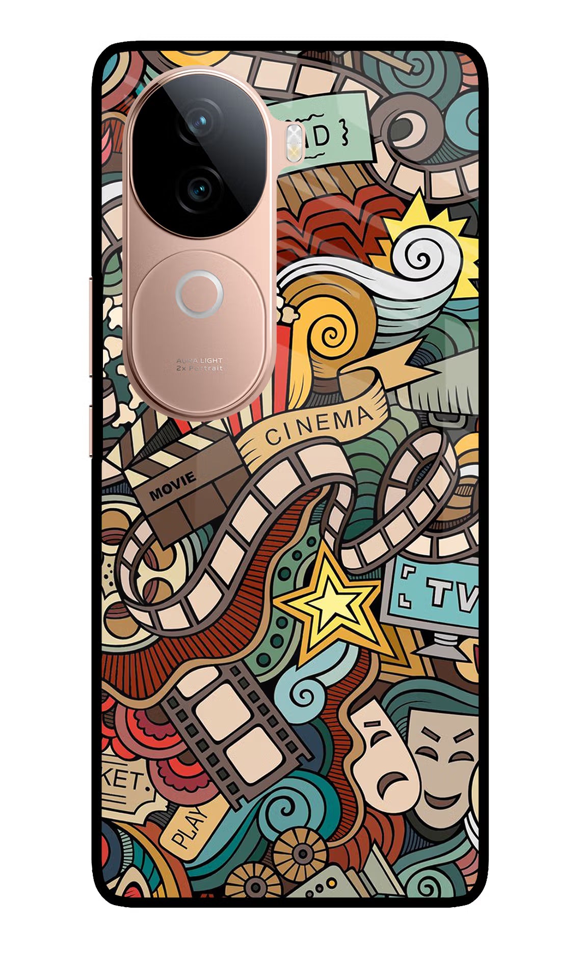 Cinema Abstract IQOO Z9s 5G Glass Case Back Cover by Casekaro
