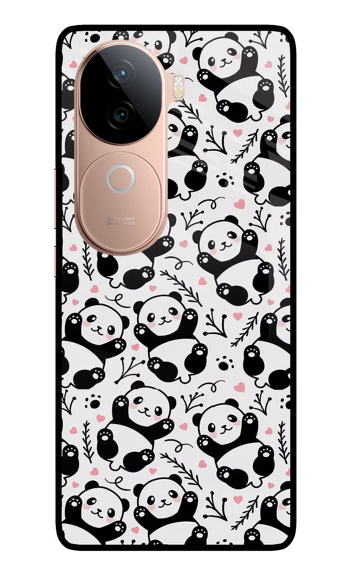 Cute Panda IQOO Z9s 5G Glass Case Back Cover by Casekaro