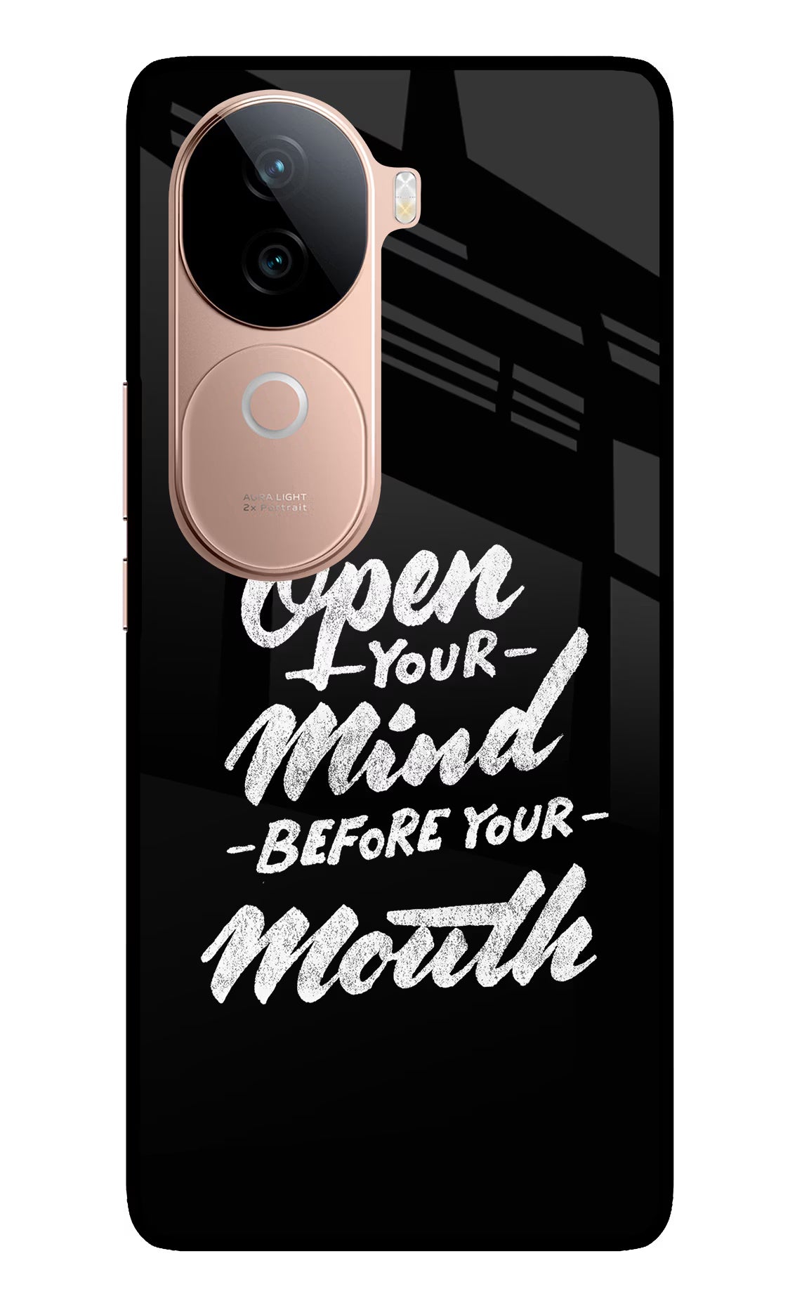 Open Your Mind Before Your Mouth IQOO Z9s 5G Glass Case Back Cover by Casekaro