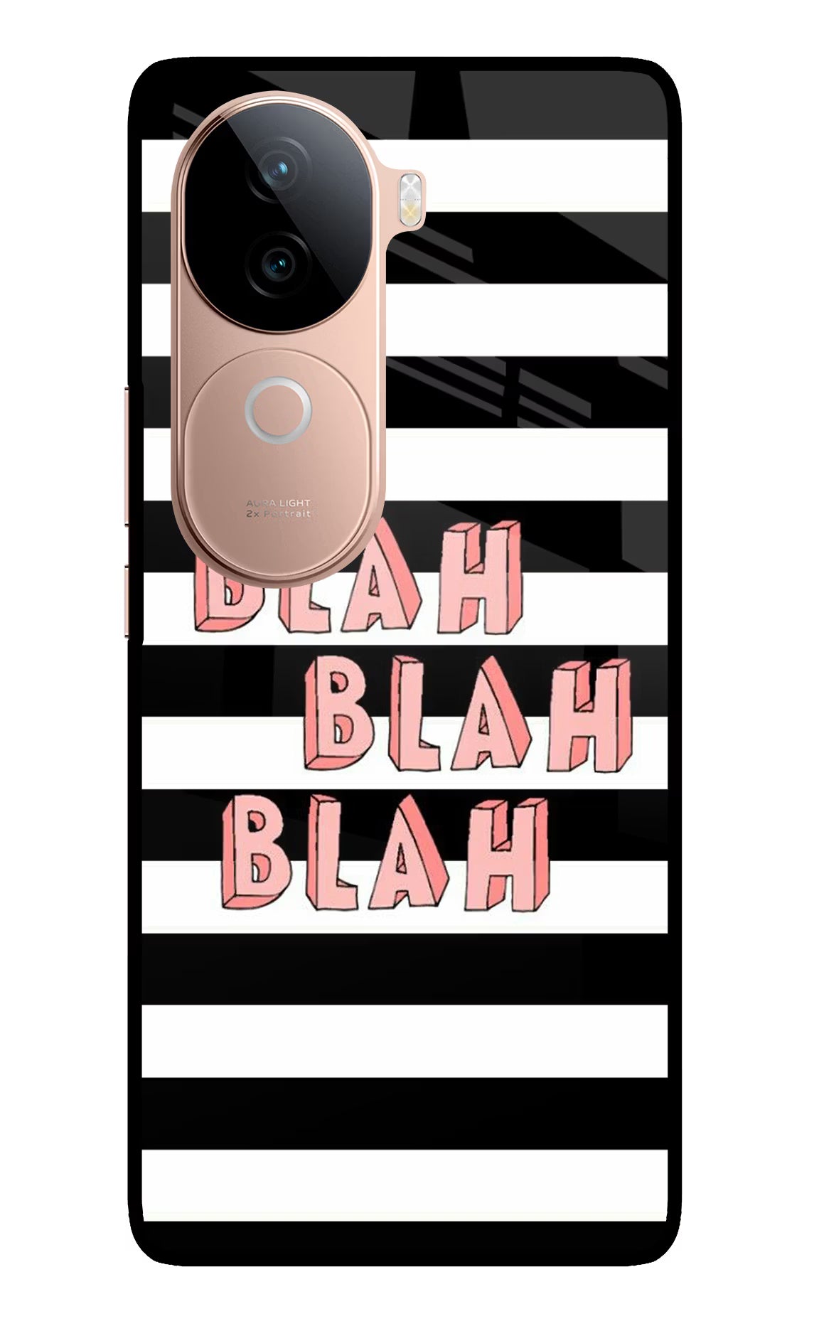 Blah Blah Blah IQOO Z9s 5G Glass Case Back Cover by Casekaro