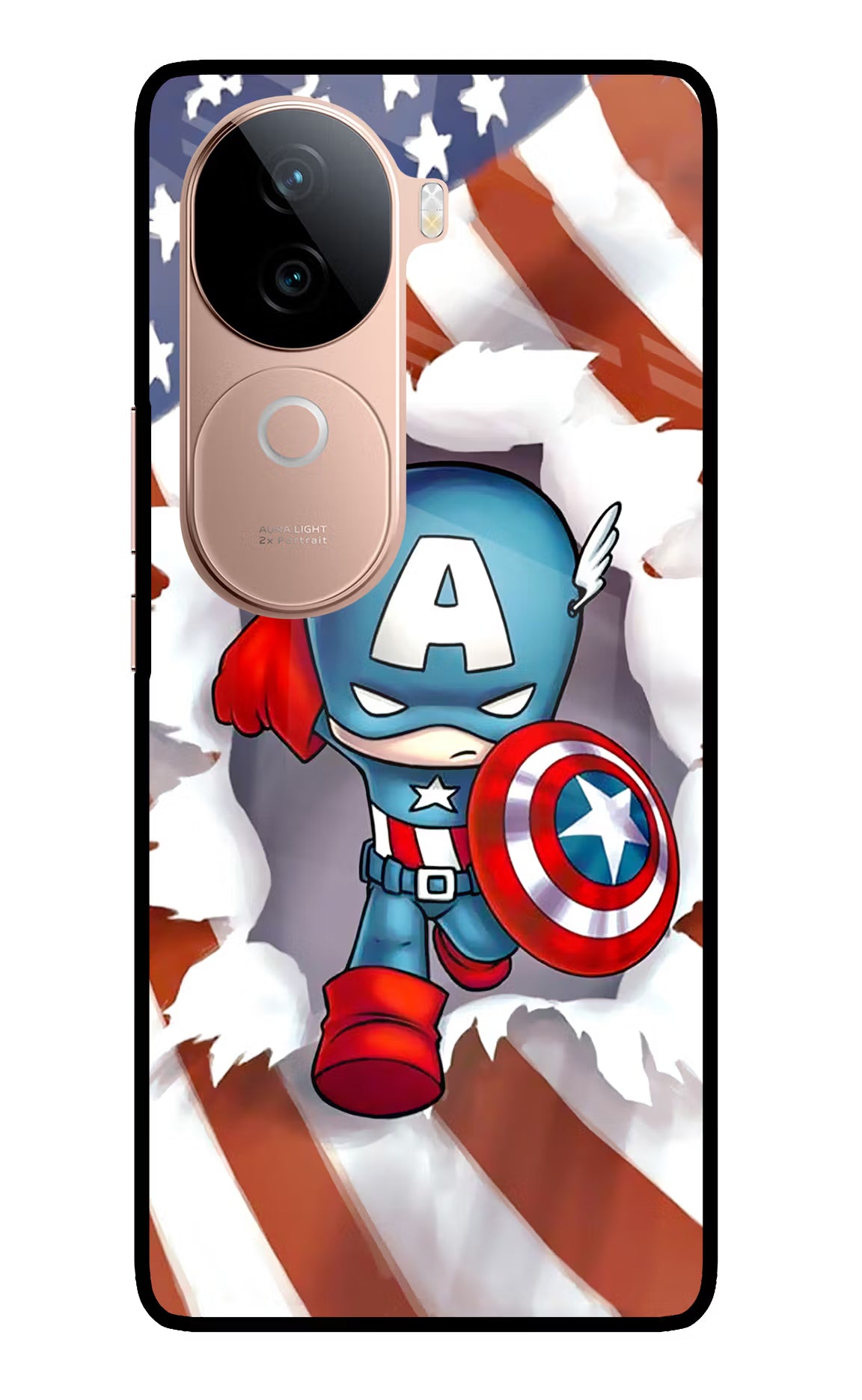 Captain America IQOO Z9s 5G Glass Case Back Cover by Casekaro