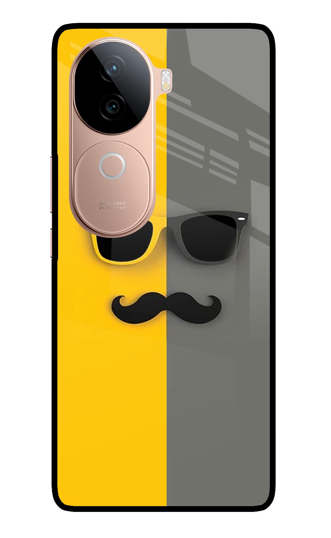 Sunglasses with Mustache IQOO Z9s 5G Glass Case Back Cover by Casekaro